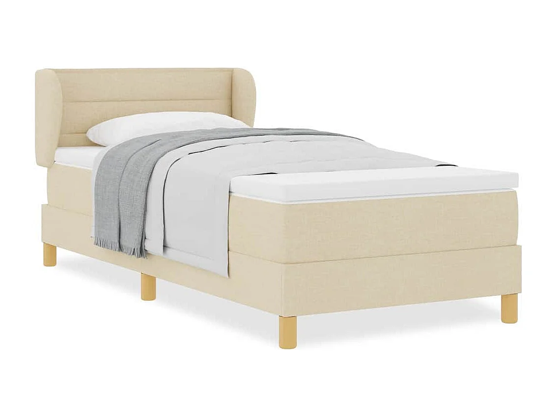 Boxspringbed met Matras Crème 90x200 cm Stof Crème 90 x 190 cm