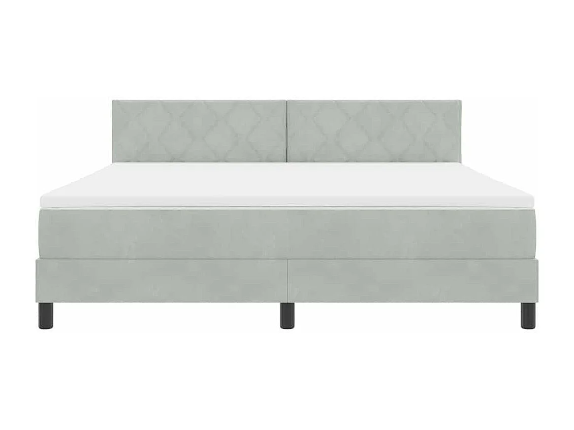Cama tipo Box Spring Gris claro 180 x 200 cm Terciopelo