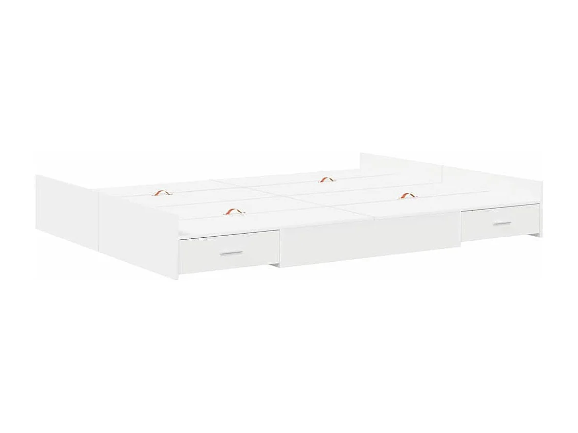 Estrado de cama com arrumação com cabeceira Branco 150 x 200 cm