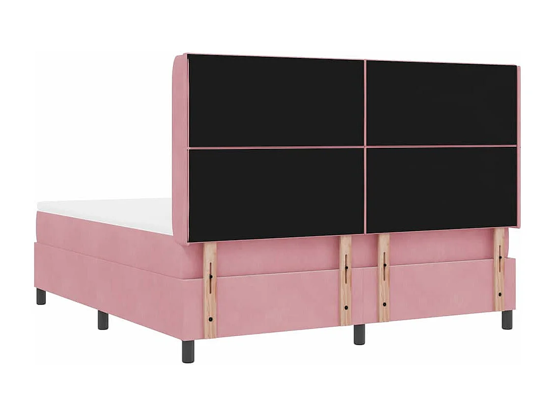 Cadre de lit avec Matelas LED Rose 180 x 200 cm Velours