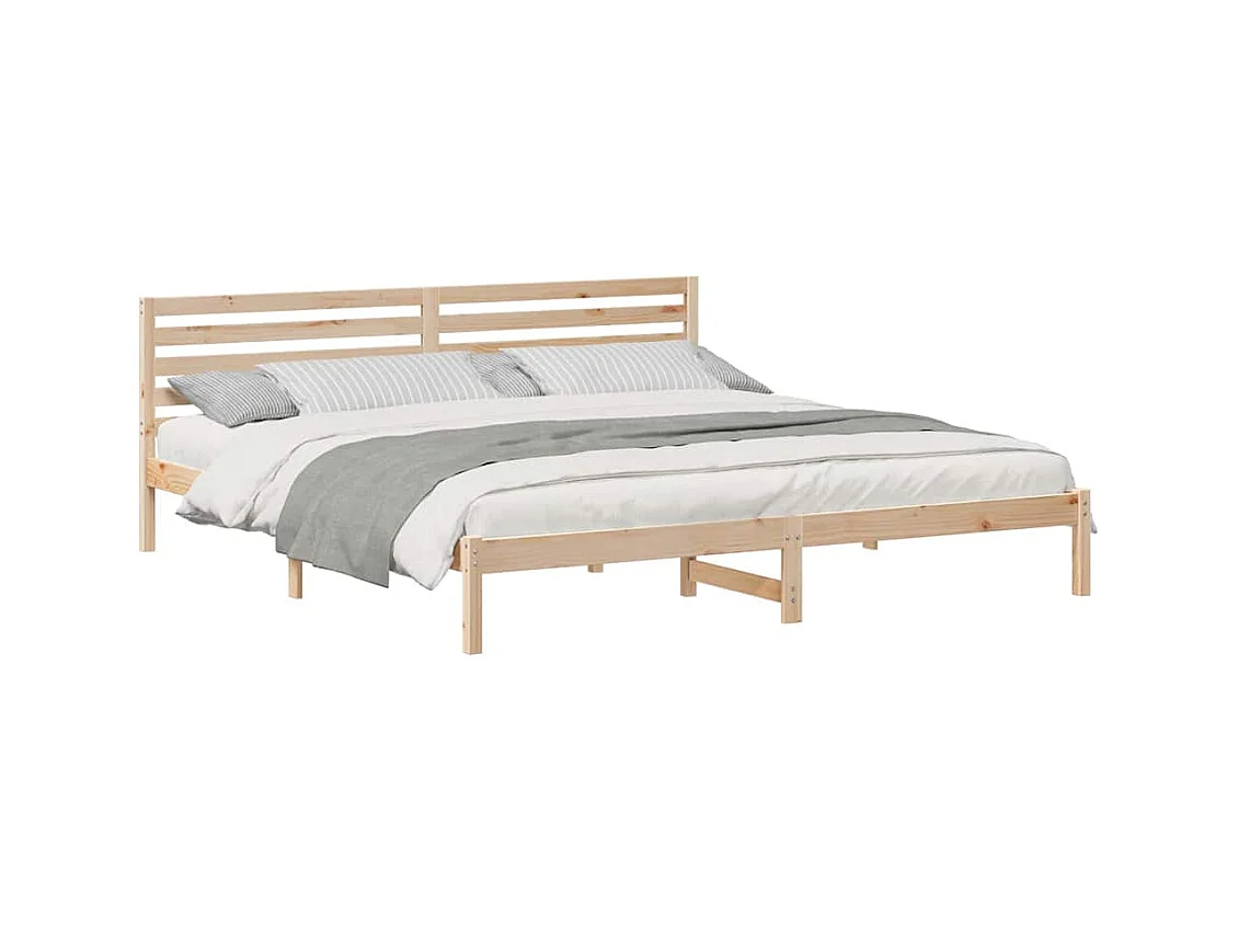 Cadre de lit Marron 200 x 220 cm Bois massif en pin