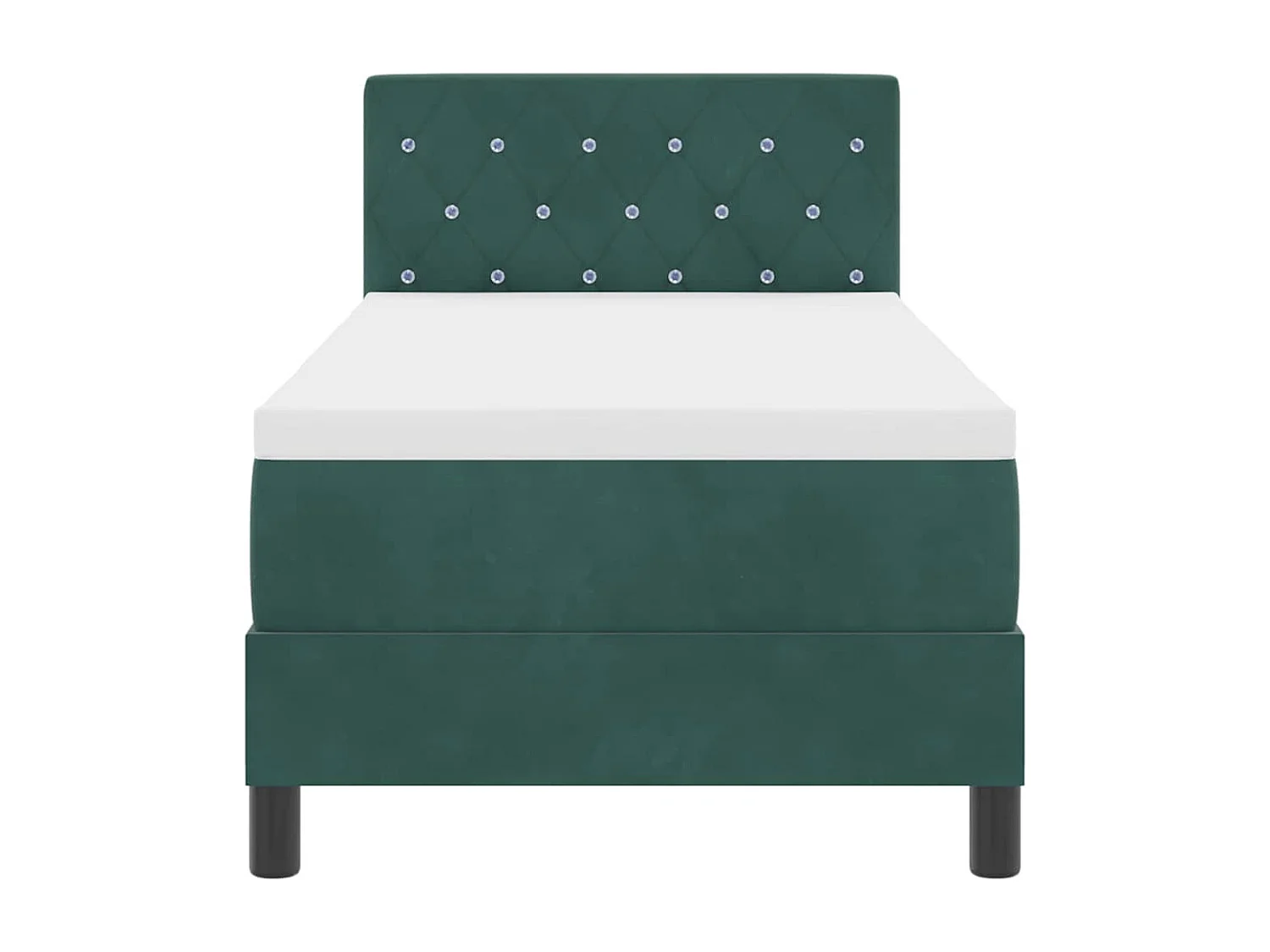 Cama tipo Box Spring Verde oscuro 80 x 200 cm Terciopelo