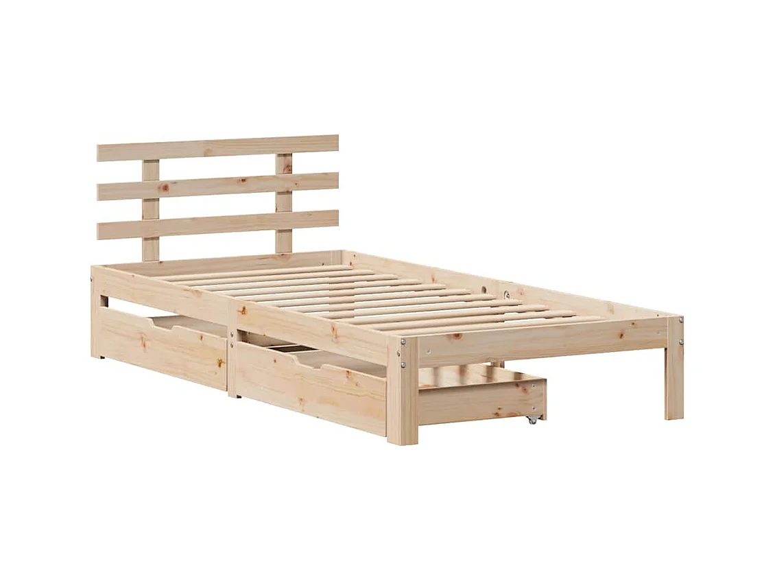 Cadre de lit avec tiroirs sans matelas 90x190 cm