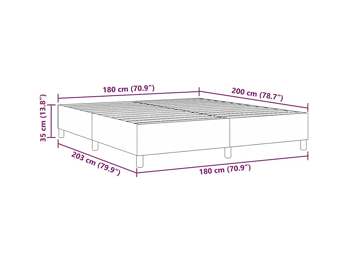 Cama tipo Box Spring Gris oscuro 180 x 200 cm Telas de pana