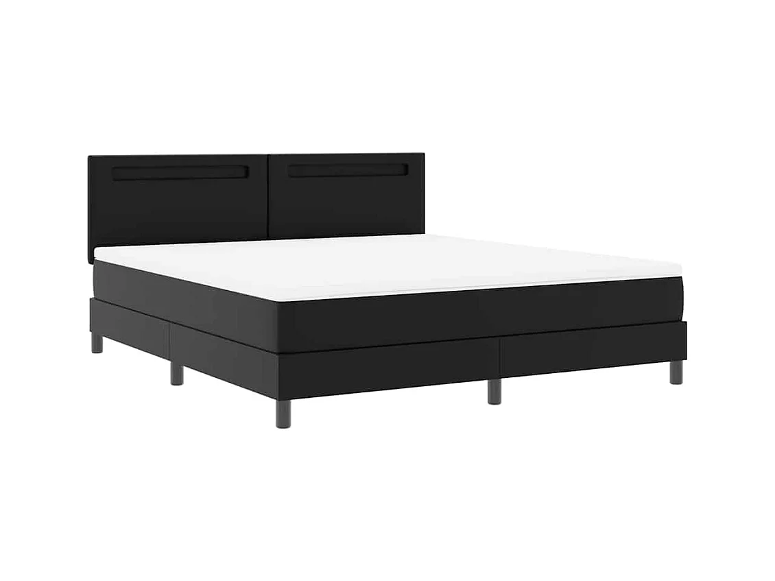 Cadre de lit avec matelas Noir 180 x 200 cm Faux cuir