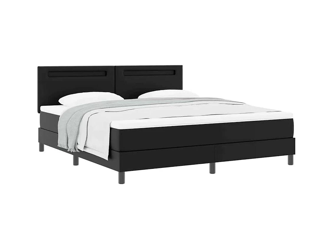Cadre de lit avec matelas Noir 180 x 200 cm Faux cuir