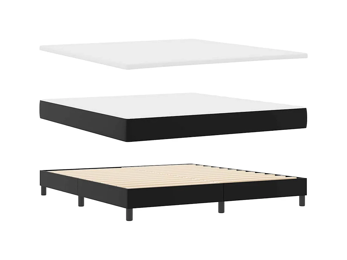 Cadre de lit avec matelas Noir 180 x 200 cm Faux cuir