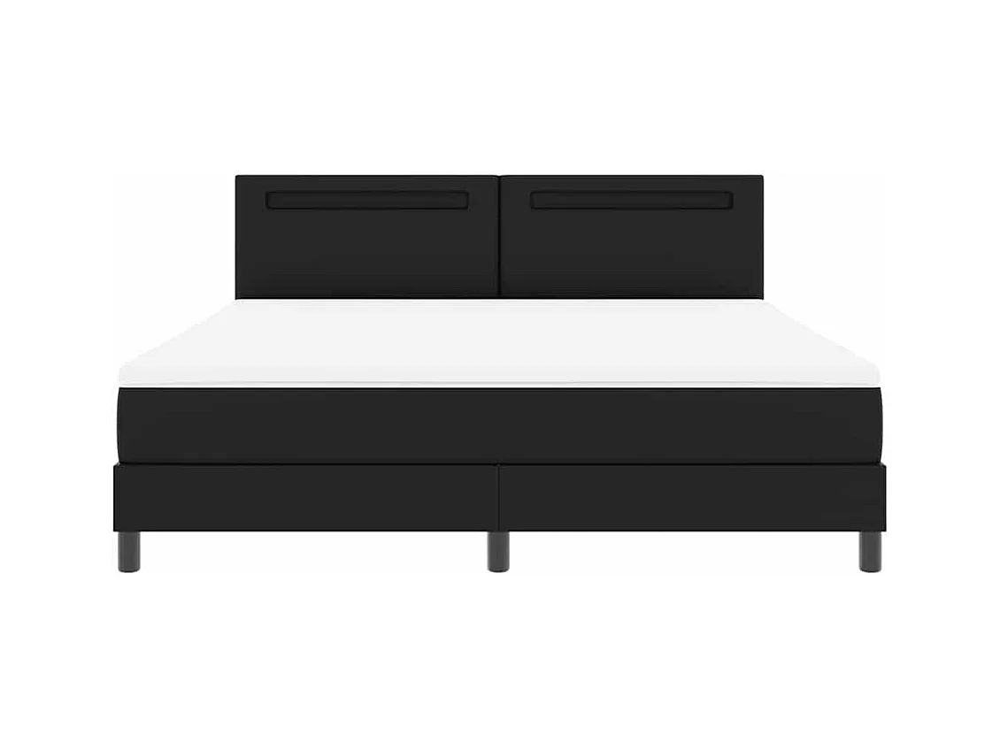 Cadre de lit avec matelas Noir 180 x 200 cm Faux cuir