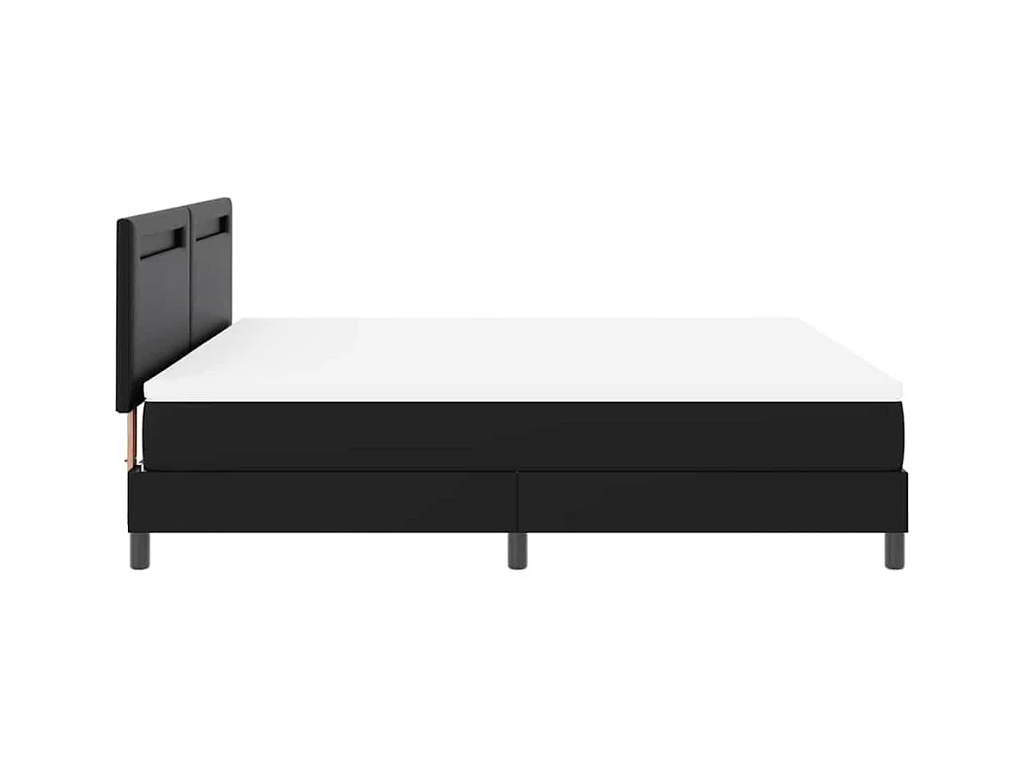 Cadre de lit avec matelas Noir 180 x 200 cm Faux cuir