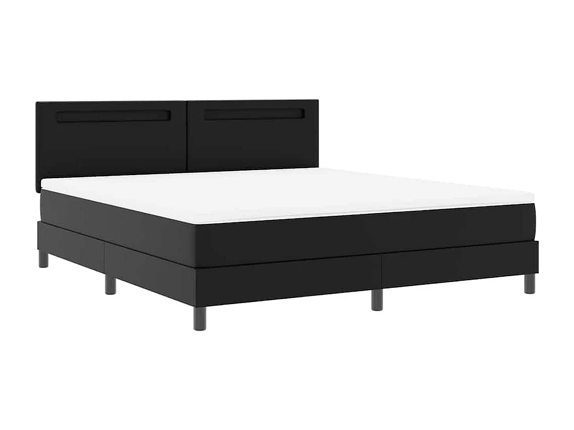 Cadre de lit avec matelas Noir 180 x 200 cm Faux cuir