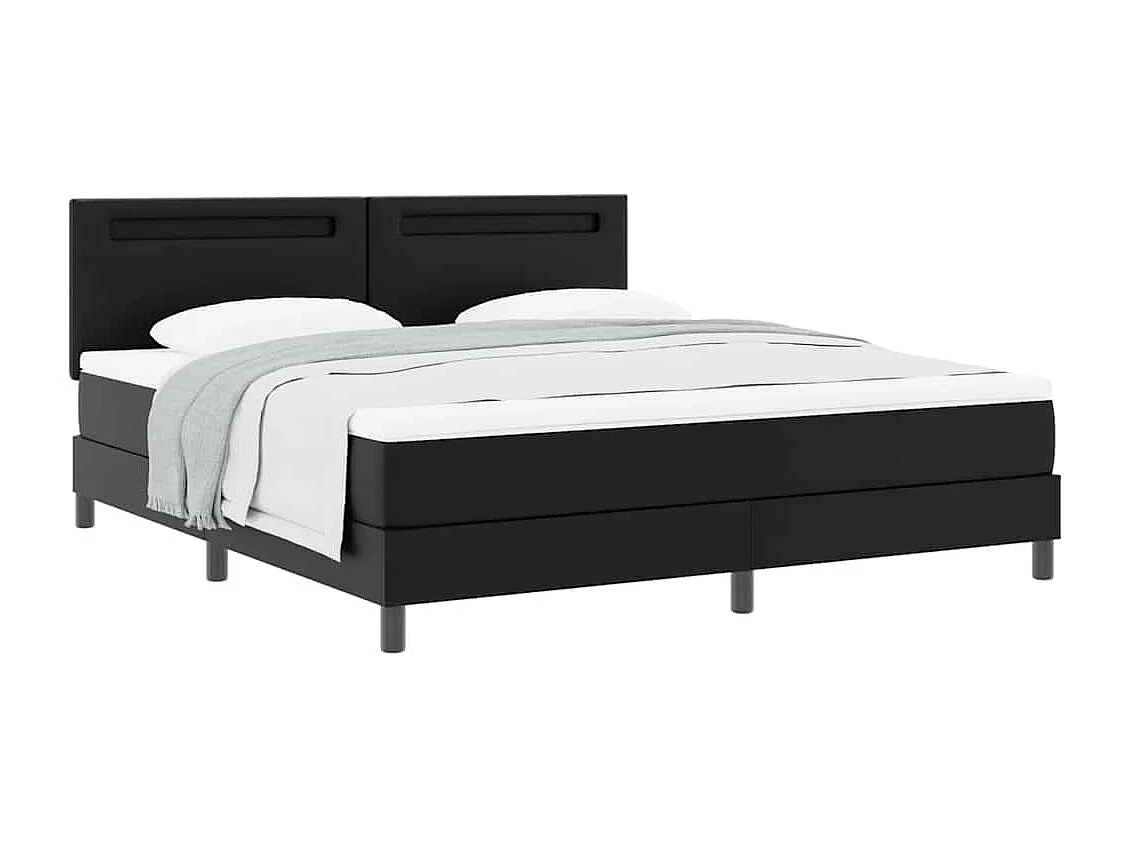 Cadre de lit avec matelas Noir 180 x 200 cm Faux cuir