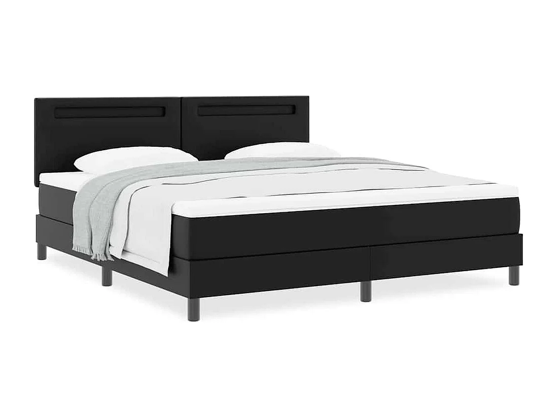 Cadre de lit avec matelas Noir 180 x 200 cm Faux cuir
