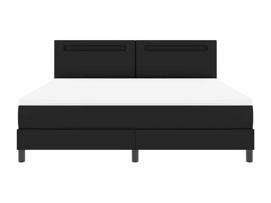 Cadre de lit avec matelas Noir 180 x 200 cm Faux cuir