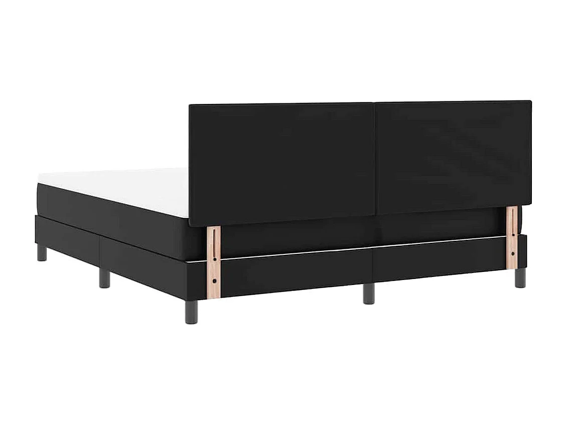 Cadre de lit avec matelas Noir 180 x 200 cm Faux cuir