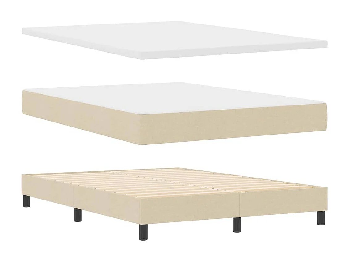 Cadre de lit avec matelas avec matelas Crème 140 x 190 cm