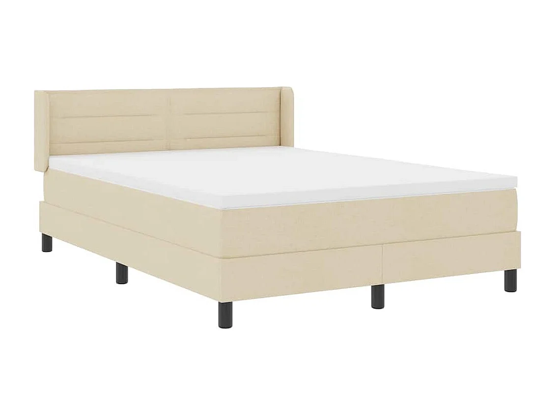 Cadre de lit avec matelas avec matelas Crème 140 x 190 cm