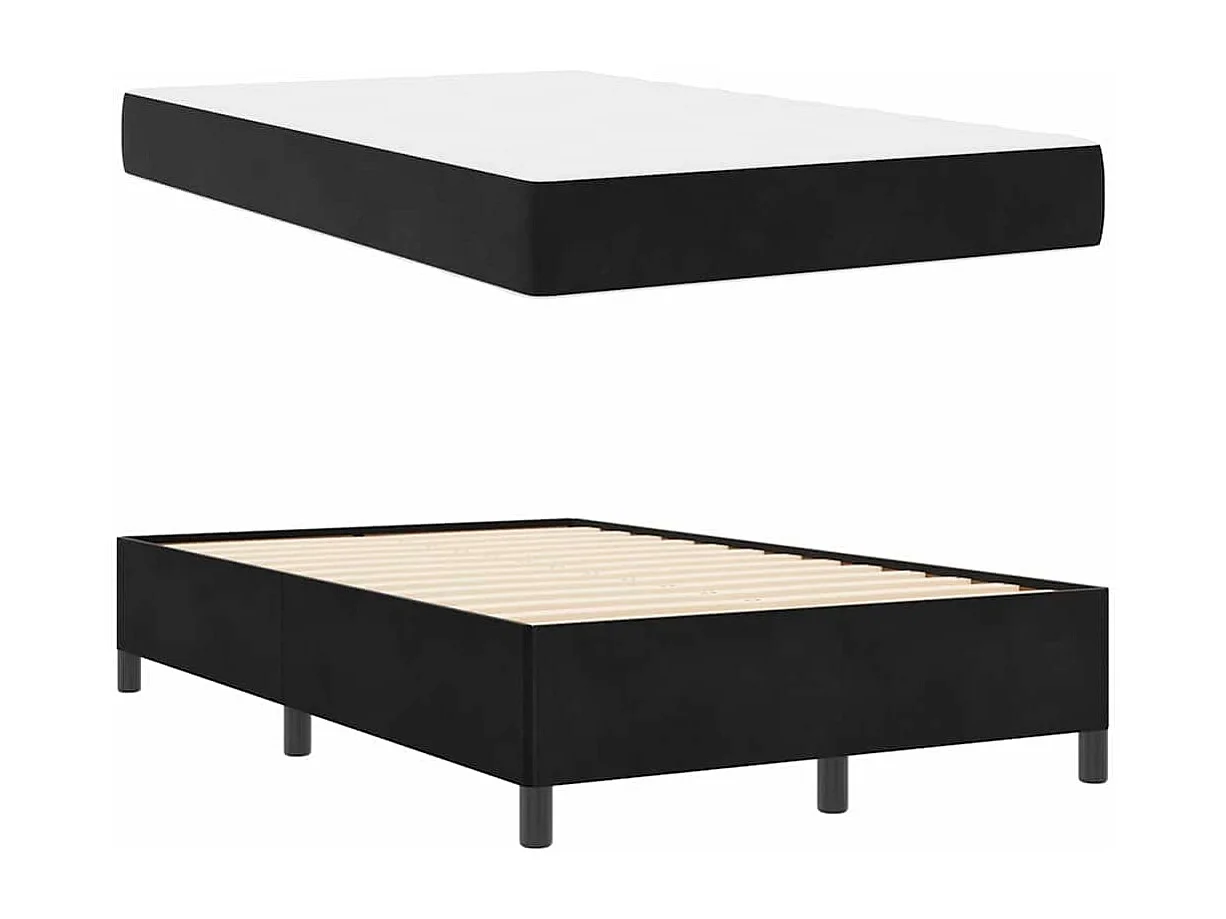 Estructura de cama Negro y Blanco y Negro 120 x 200 cm