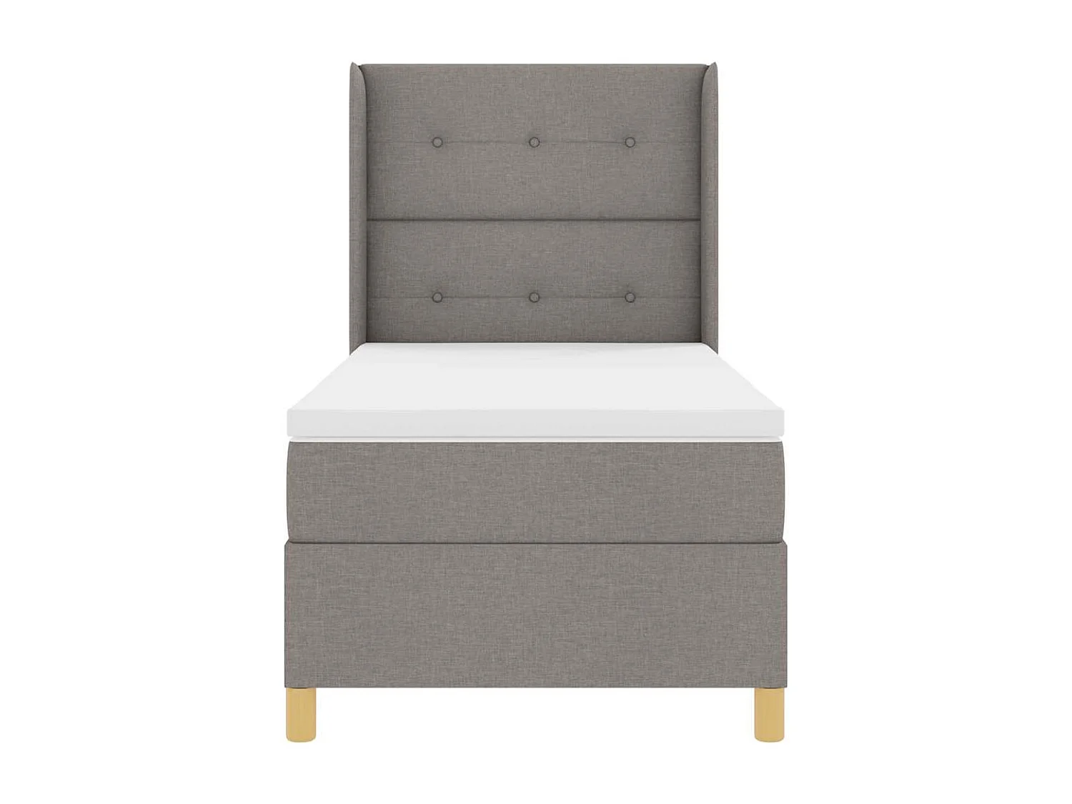 Cama con Somier con colchón con cabecera Taupé 90 x 200 cm tela