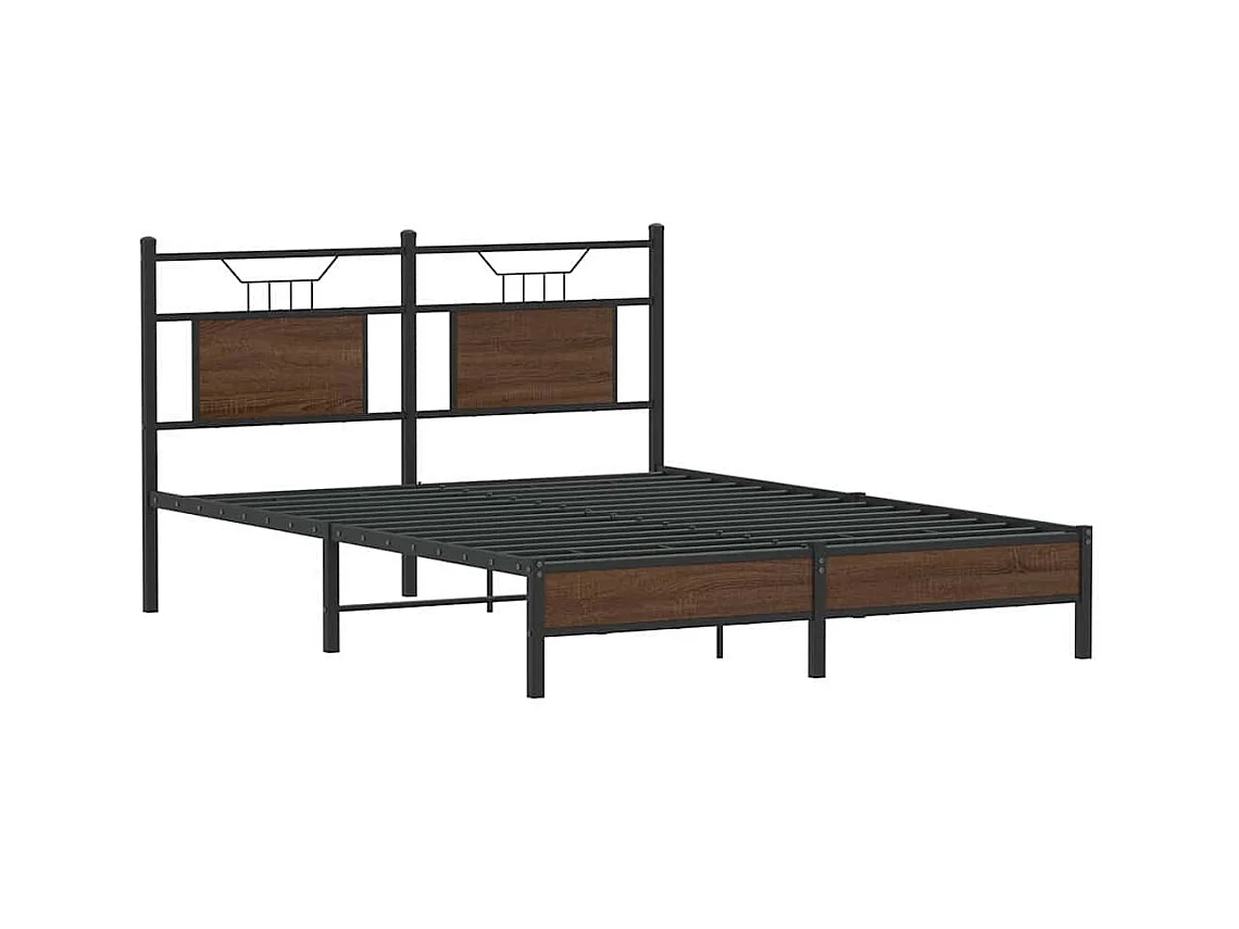 Cadre de lit sans matelas chêne marron 137x190 cm