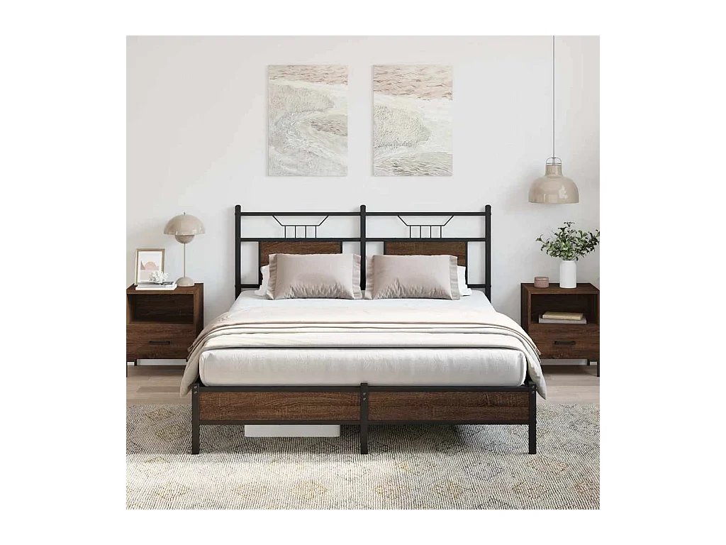 Cadre de lit sans matelas chêne marron 137x190 cm