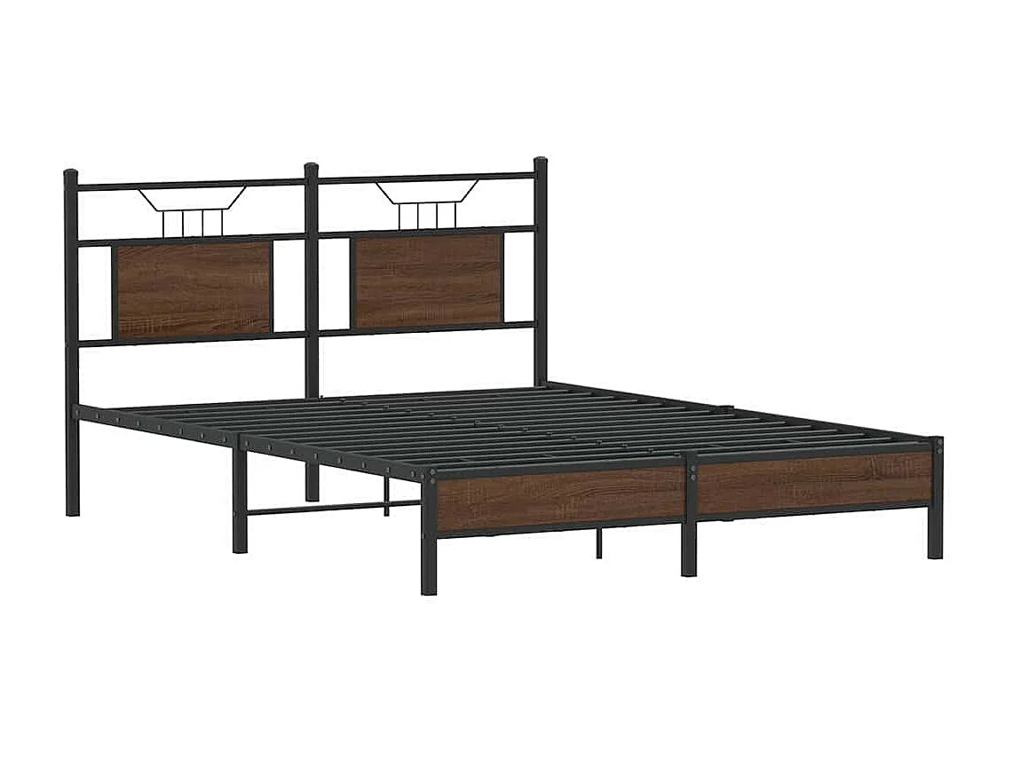 Bedframe zonder matras bewerkt hout bruin eikenkleur 137x190 cm