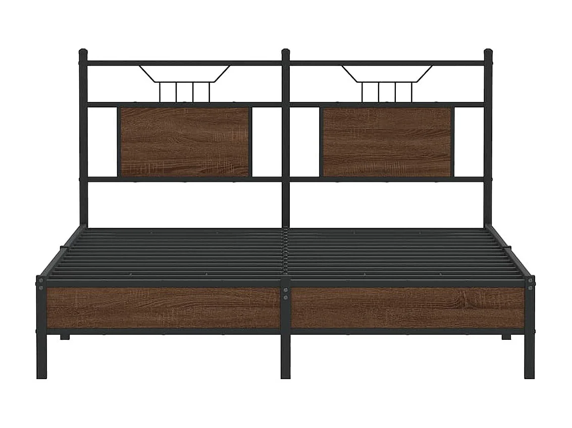 Bedframe zonder matras bewerkt hout bruin eikenkleur 137x190 cm