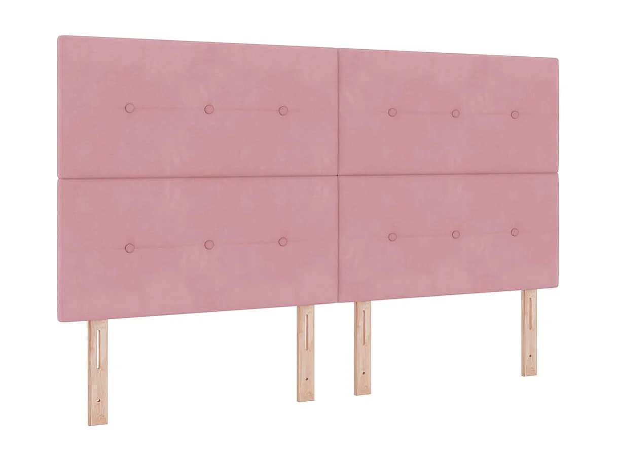 Cadre de lit avec tête de lit Rose 180 x 200 cm Velours