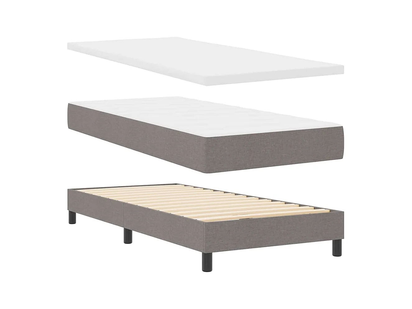 Cadre de lit avec matelas avec matelas Taupe 80 x 200 cm