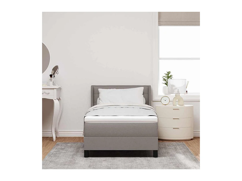 Cadre de lit avec matelas avec matelas Taupe 80 x 200 cm