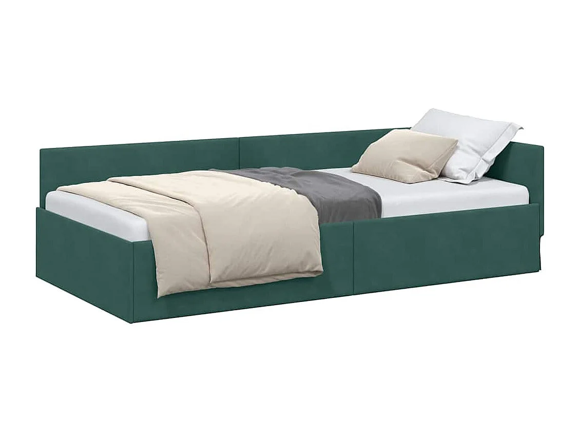 Cadre de lit d'angle Autre Vert foncé 90 x 200 cm