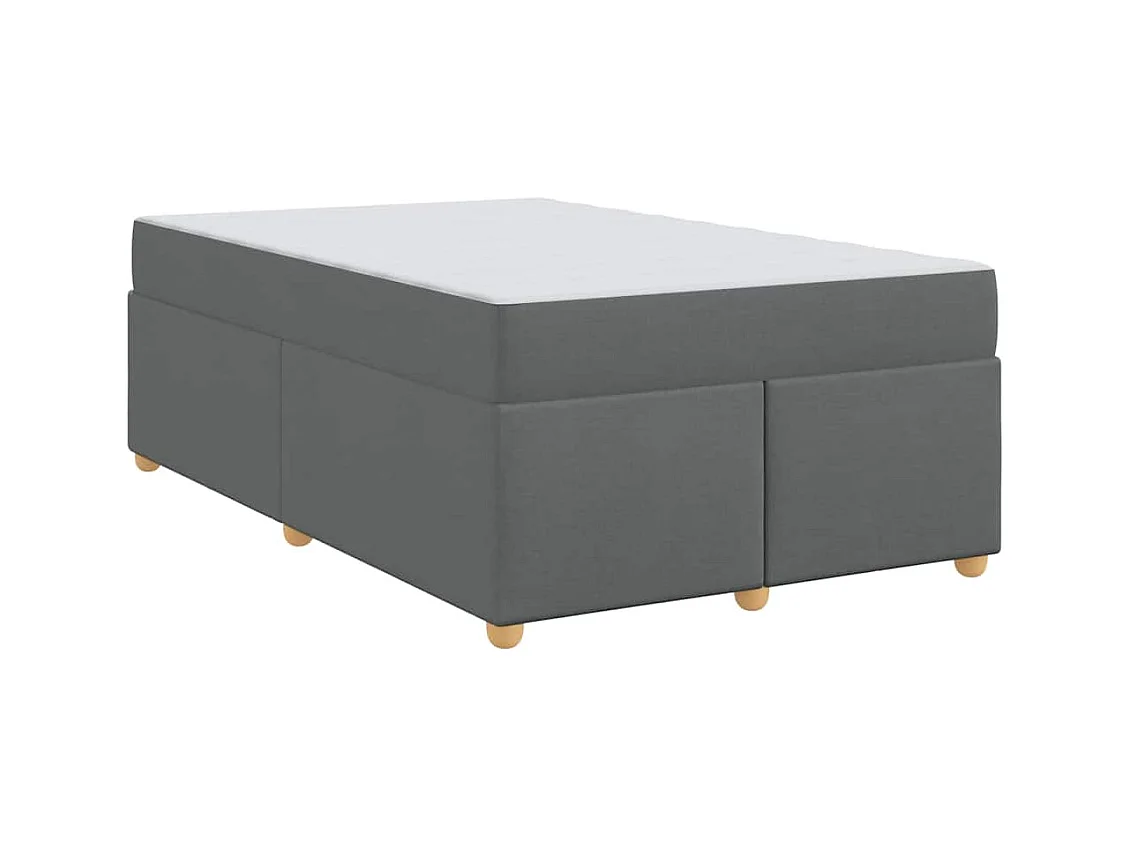 Cadre de lit avec matelas Gris foncé 120 x 200 cm tissu