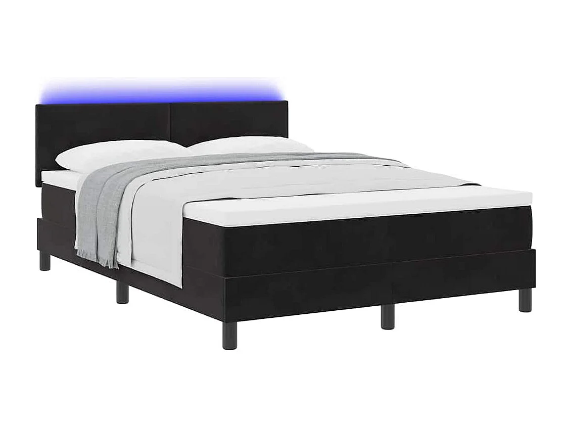 Cadre de lit avec matelas Noir 140 x 200 cm Velours