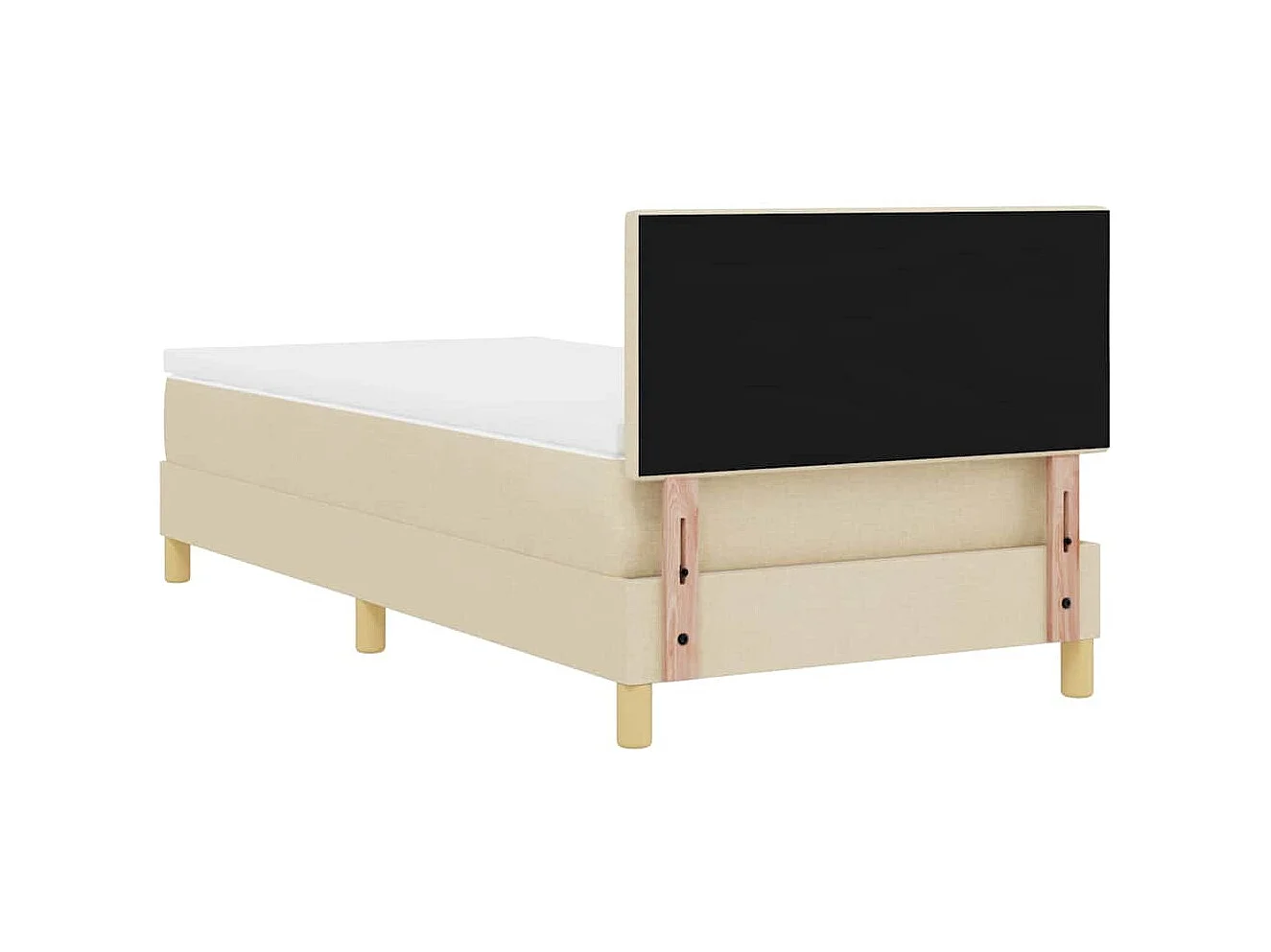 Cadre de lit avec matelas avec matelas Crème 80 x 200 cm tissu