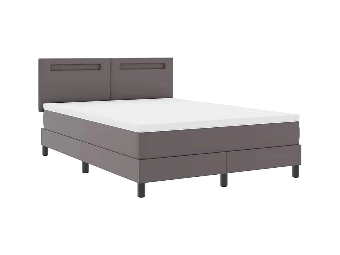 Cadre de lit avec matelas Gris 160 x 200 cm Faux cuir