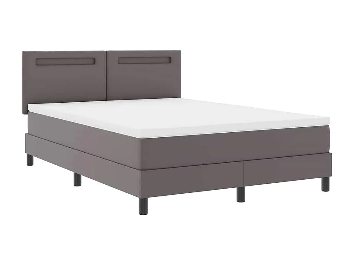 Cadre de lit avec matelas Gris 160 x 200 cm Faux cuir