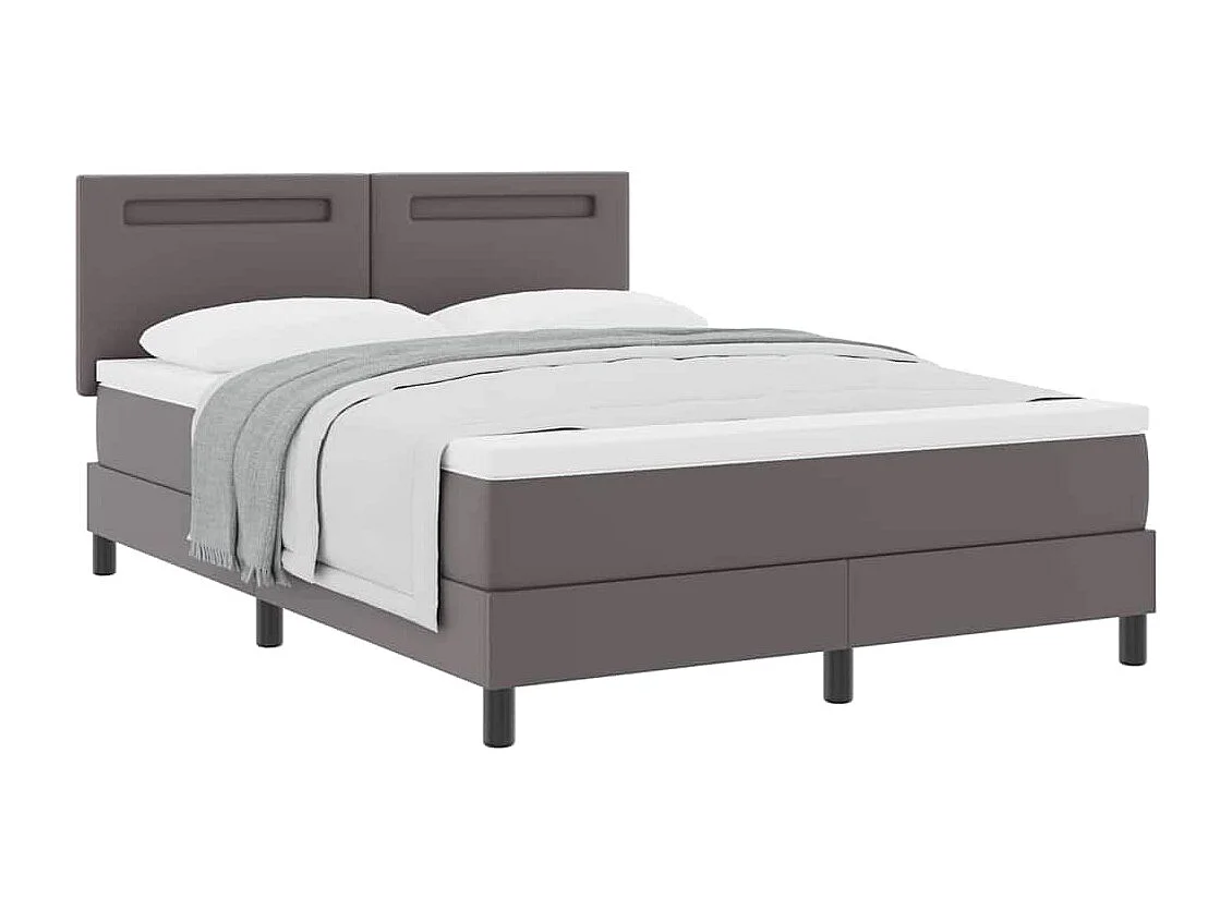 Cadre de lit avec matelas Gris 160 x 200 cm Faux cuir