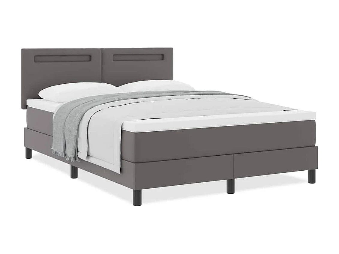 Cadre de lit avec matelas Gris 160 x 200 cm Faux cuir