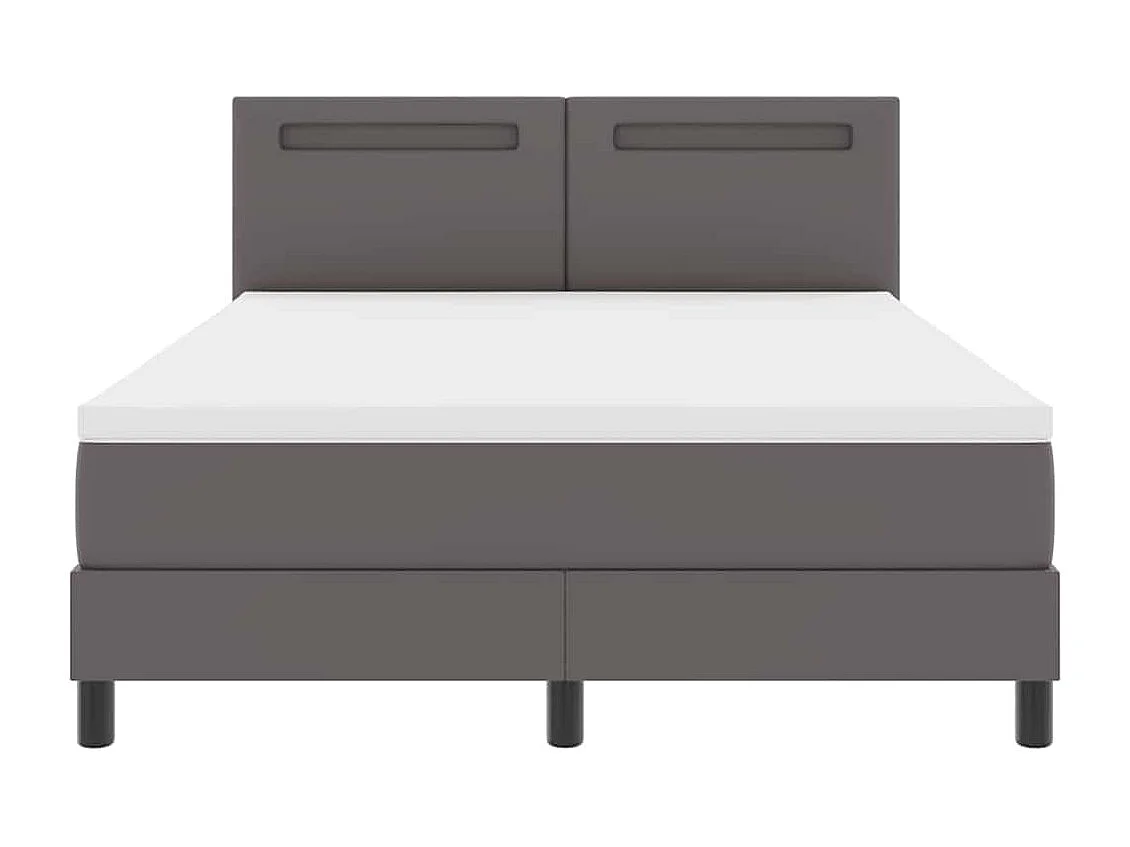 Cadre de lit avec matelas Gris 160 x 200 cm Faux cuir