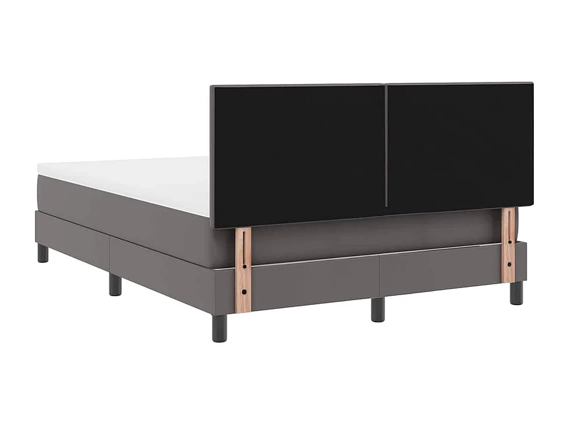 Cadre de lit avec matelas Gris 160 x 200 cm Faux cuir