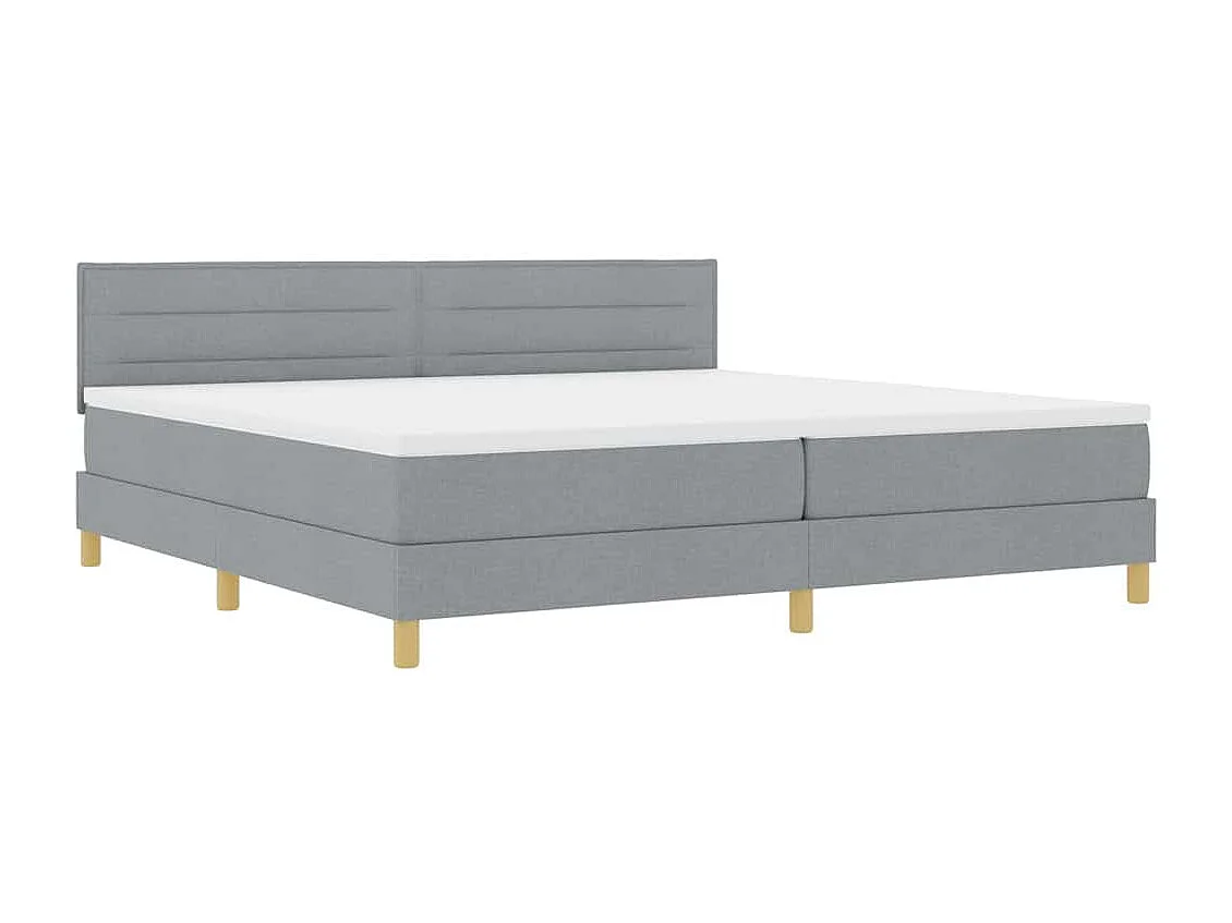 Cadre de lit avec matelas Gris clair 200 x 200 cm tissu