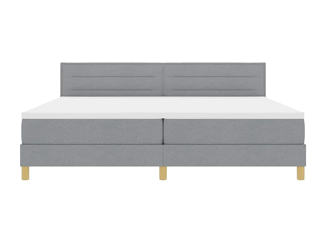 Cadre de lit avec matelas Gris clair 200 x 200 cm tissu