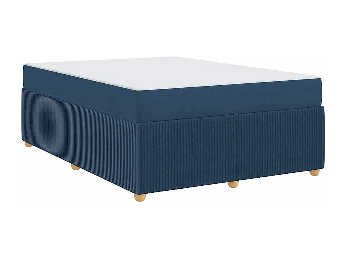 Cadre de lit avec matelas avec matelas Bleu 140 x 200 cm tissu