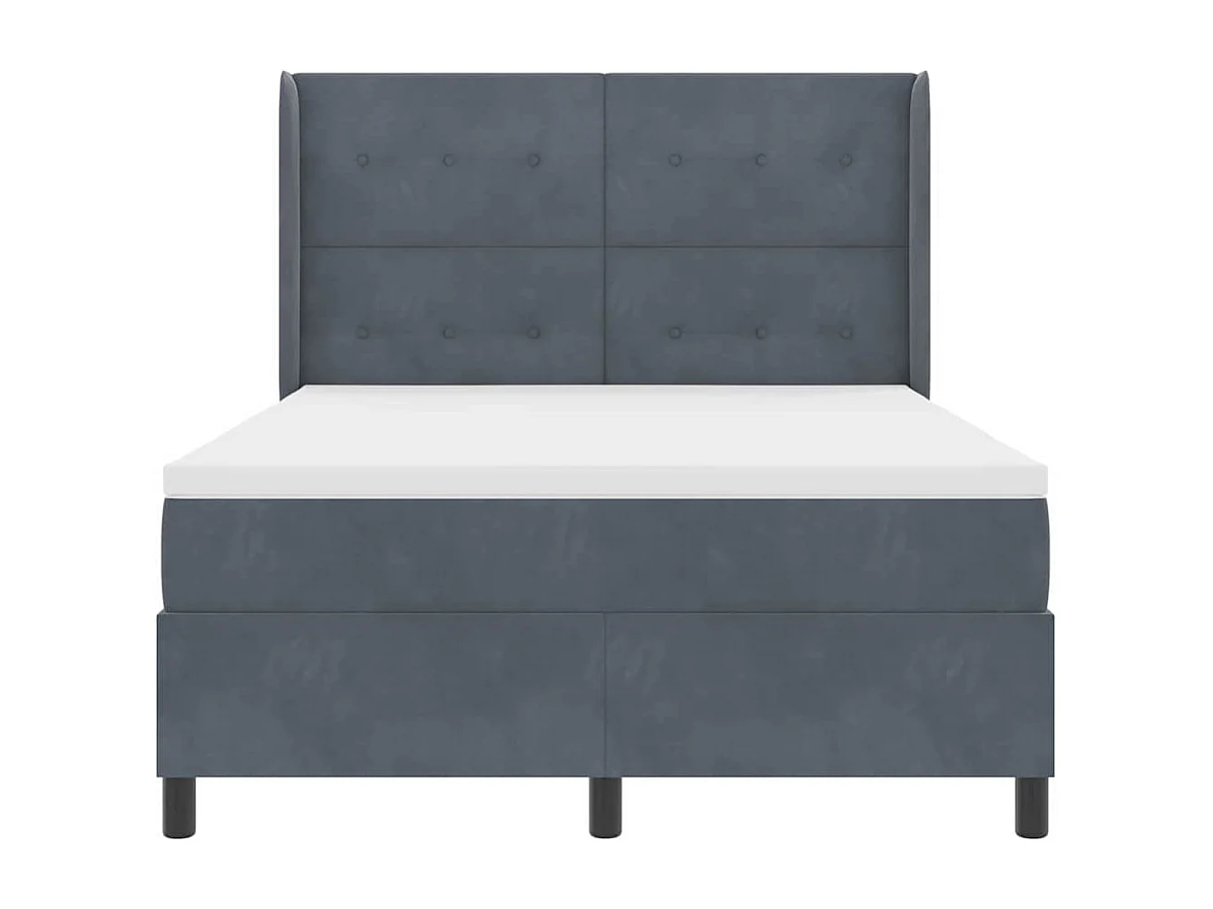 Cadre de lit avec tête de lit Gris foncé 140 x 190 cm Velours