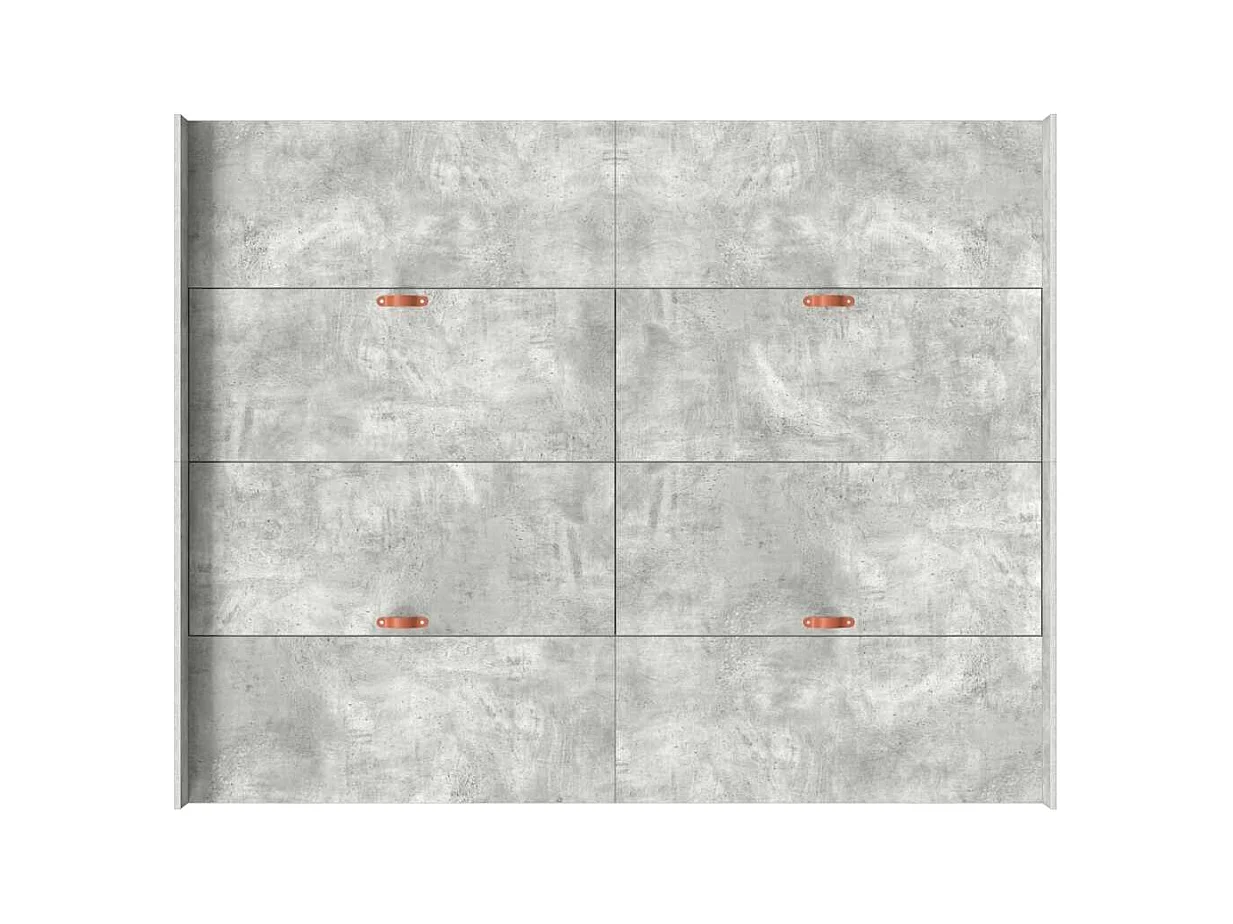 Cadre de lit avec rangement avec tiroir Gris béton 135 x 190 cm