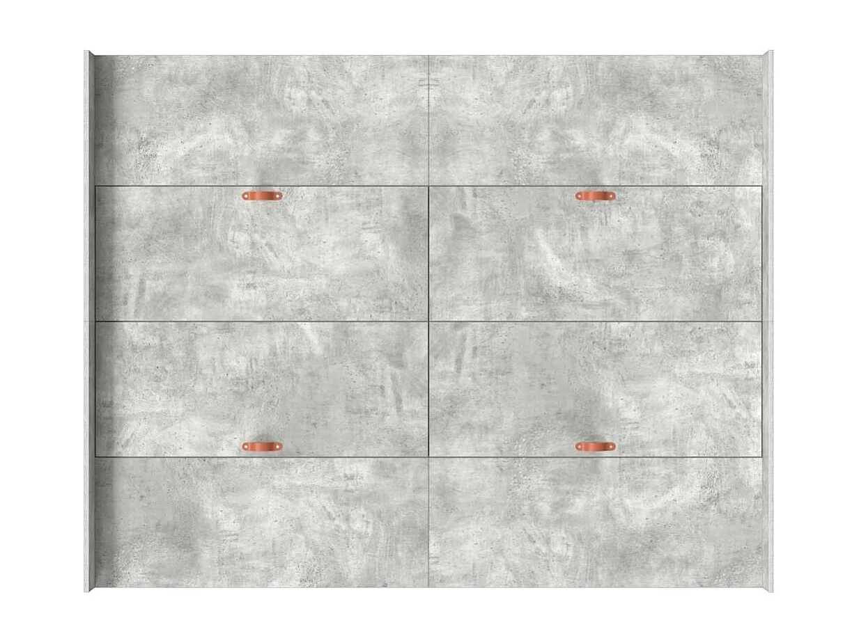 Cadre de lit avec rangement avec tiroir Gris béton 135 x 190 cm