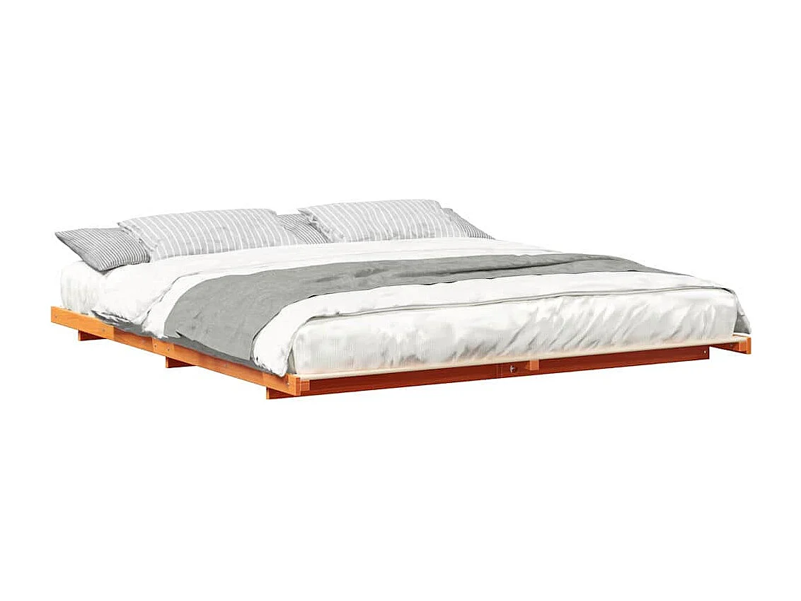 Estrutura de cama de chão Castanho-mel 200 x 220 cm
