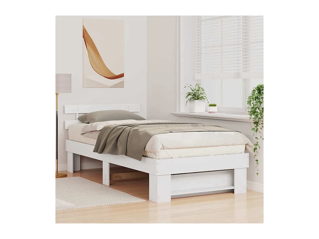 Estructura de cama 75 x 190 cm Madera maciza de pino