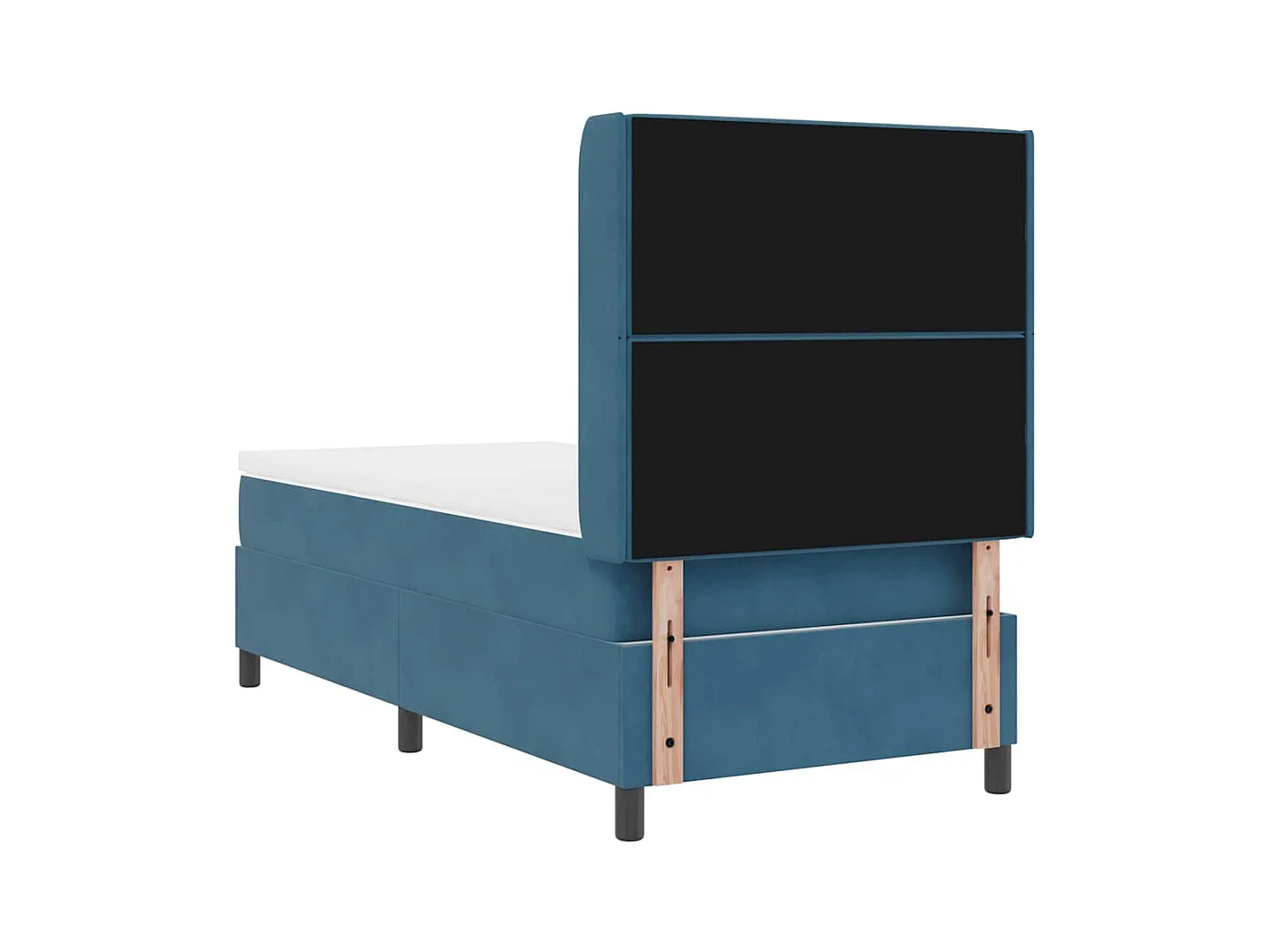 Cama con Box Spring LED y Colchón Azul 100 x 200 cm Terciopelo