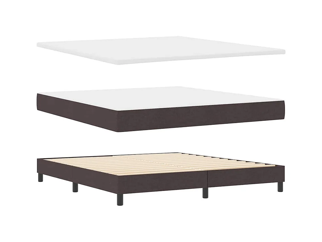 Cadre de lit avec matelas Marron foncé 180 x 200 cm