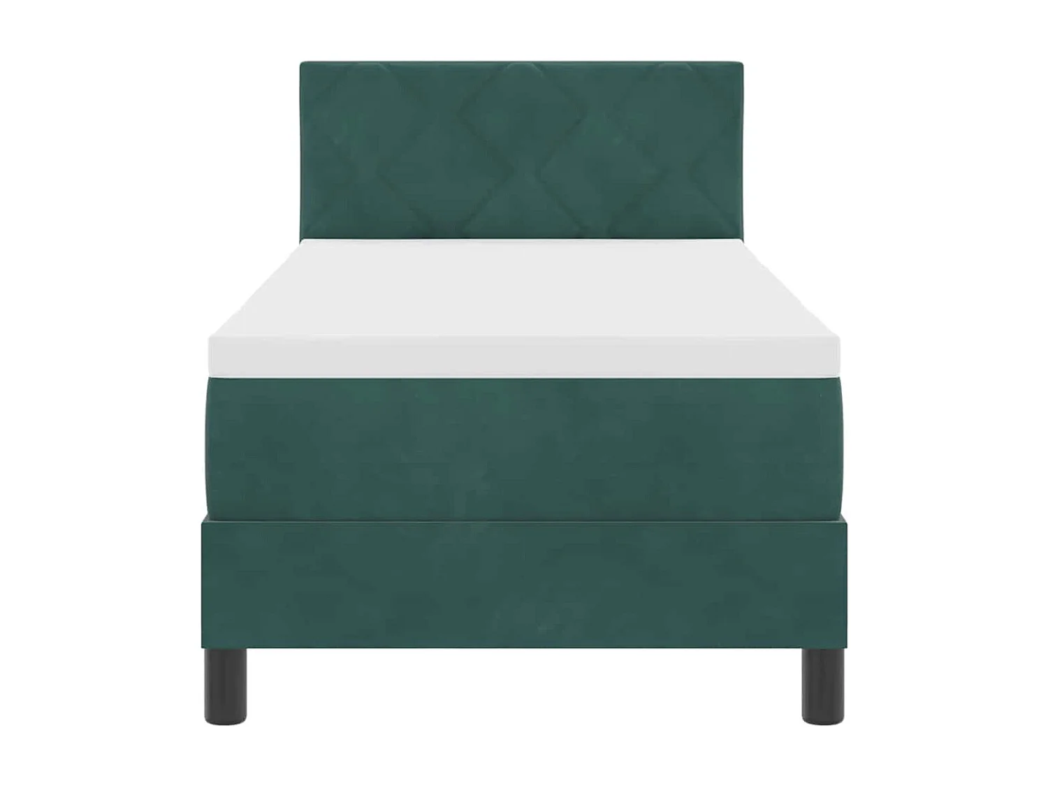 Cama tipo Box Spring Verde oscuro 80 x 200 cm Terciopelo